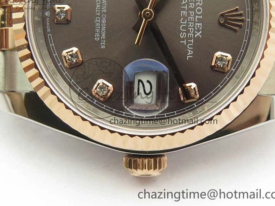 MiroTime 0501 Timeless DateJust 36mm 904 SS RG Wrapped 116231 GMF Gray Diam Dial on SS RG Wrapped Jubilee Bracelet A 3272